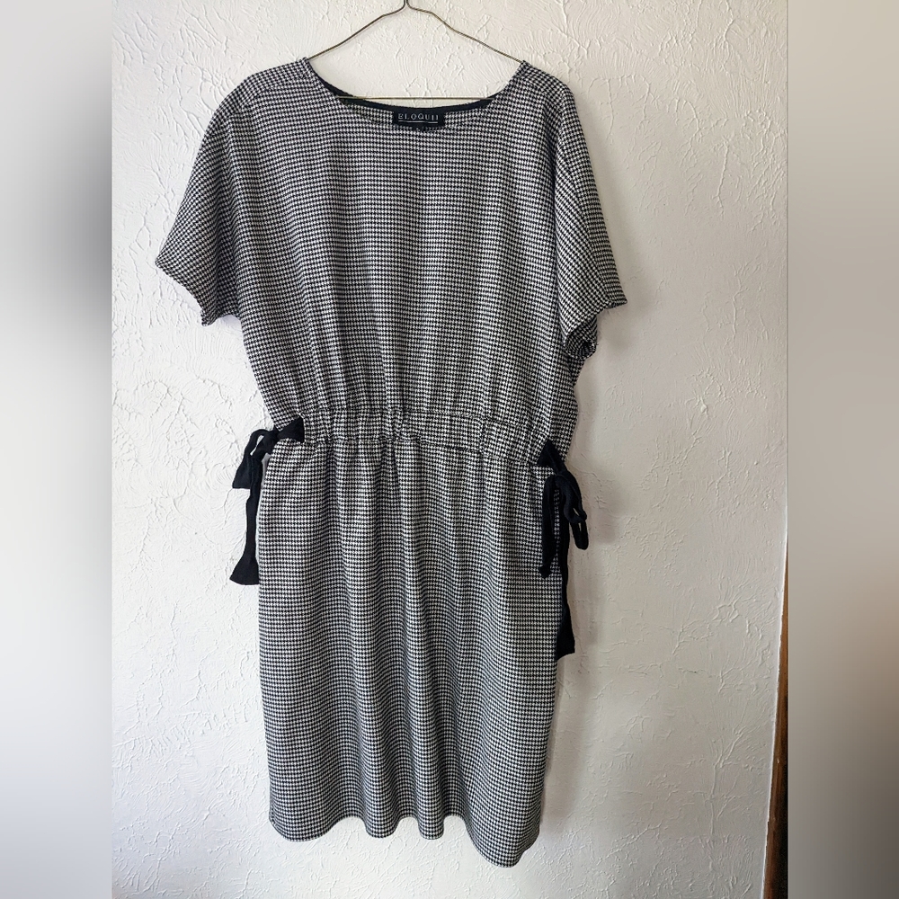 Eloquii Houndstooth Dress with Side Ties